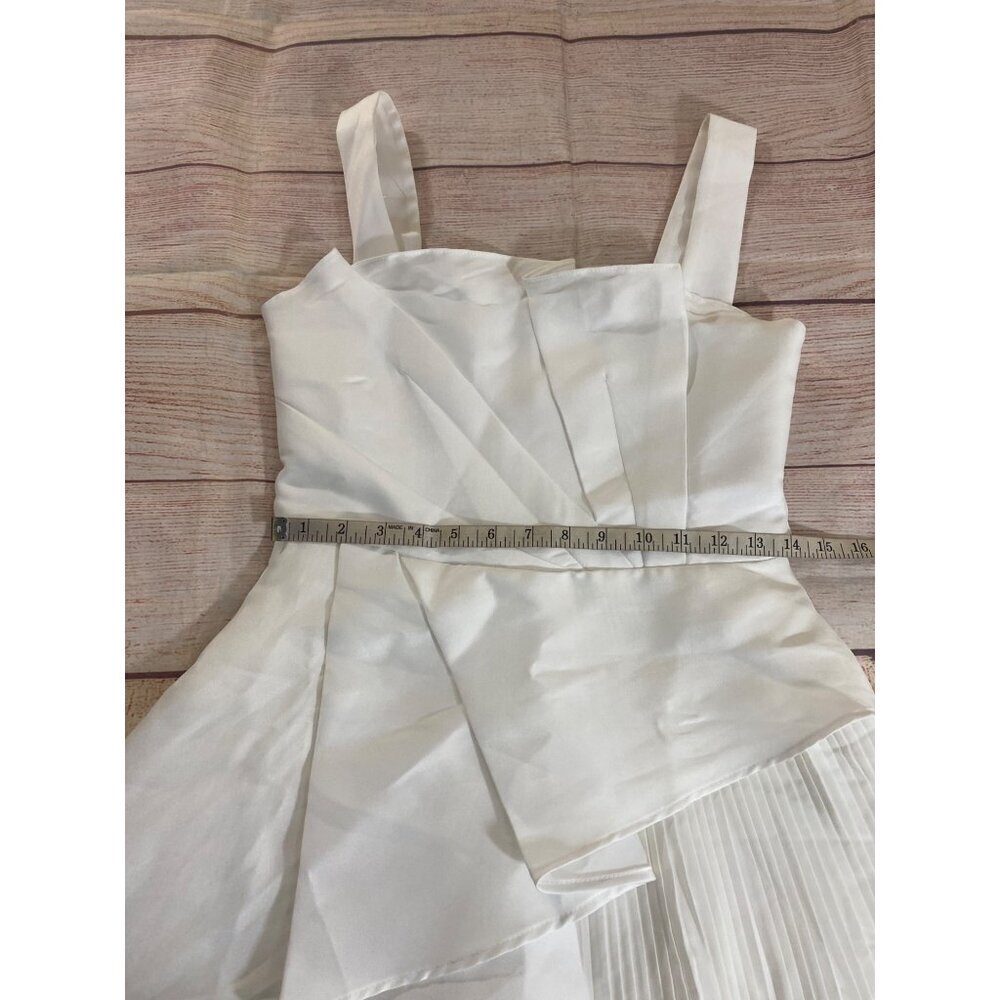HA Boutique Women's White Asymetrical Cocktail Mini Dress - Medium - Picture 9 of 14